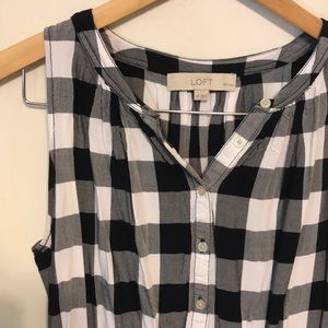 LOFT Tops - Loft navy buffalo plaid tank top LOFT Tops - Loft navy buffalo plaid tank top